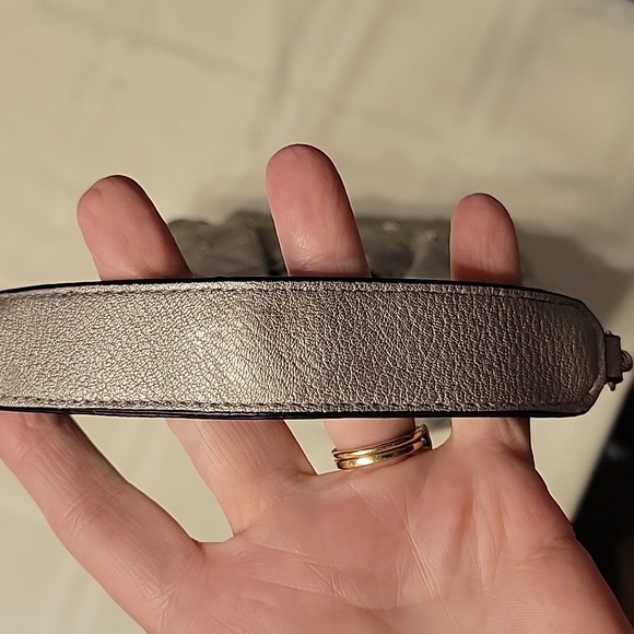 Nicole Miller Studded Quilted Vegan Fauw leather small bag, Silver - Picture 9 of 9